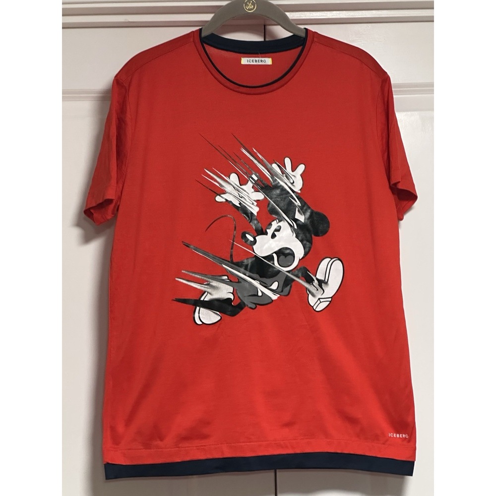 Iceberg, Men's Mickey Mouse Tshirt,‎ Red, Size Large